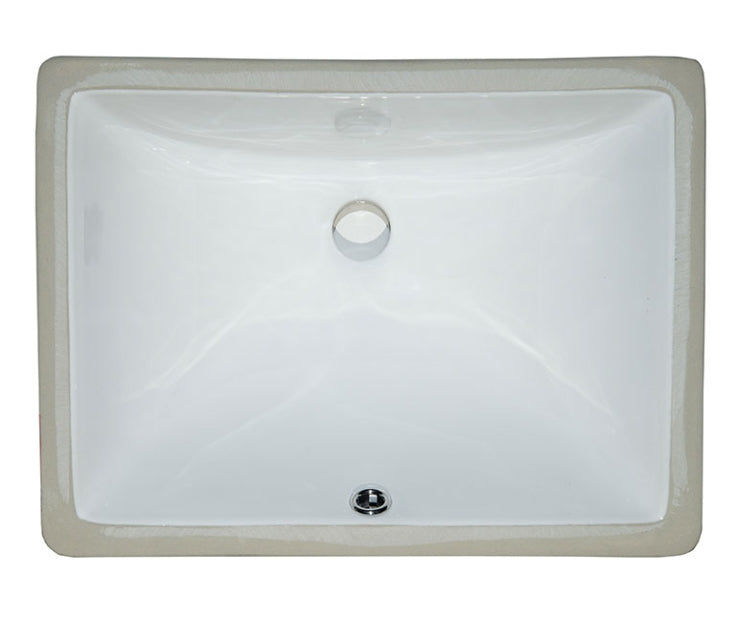 Undermount White Rectangle Porcelain Sink 18X13