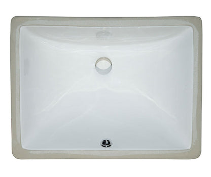 Undermount White Rectangle Porcelain Sink 18X13