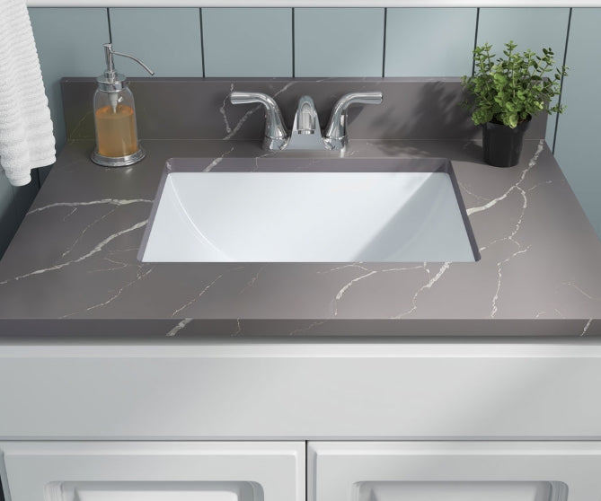 Undermount White Rectangle Porcelain Sink 18X13