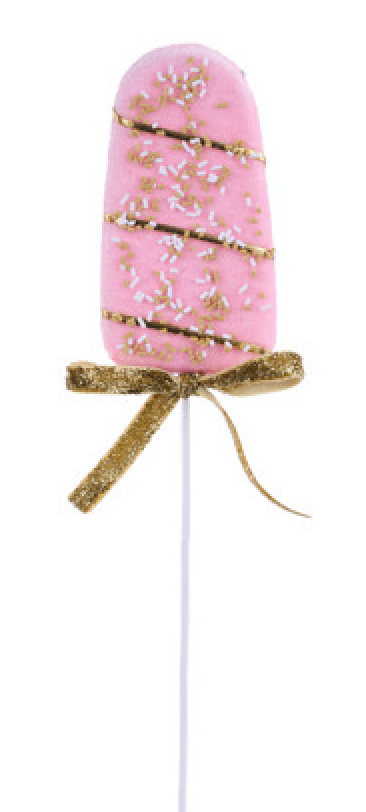 13.25" ICE CREAM BAR W/BOW 3ASST:RED,LT PINK,DK PINK