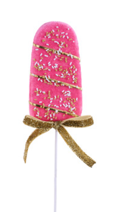 13.25" ICE CREAM BAR W/BOW 3ASST:RED,LT PINK,DK PINK