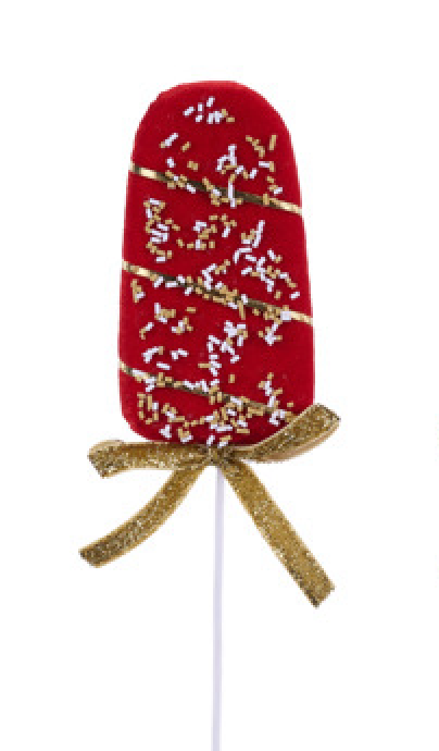 13.25" ICE CREAM BAR W/BOW 3ASST:RED,LT PINK,DK PINK