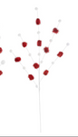28" Red/White Pom Pom Spray - 2 Asst choose one