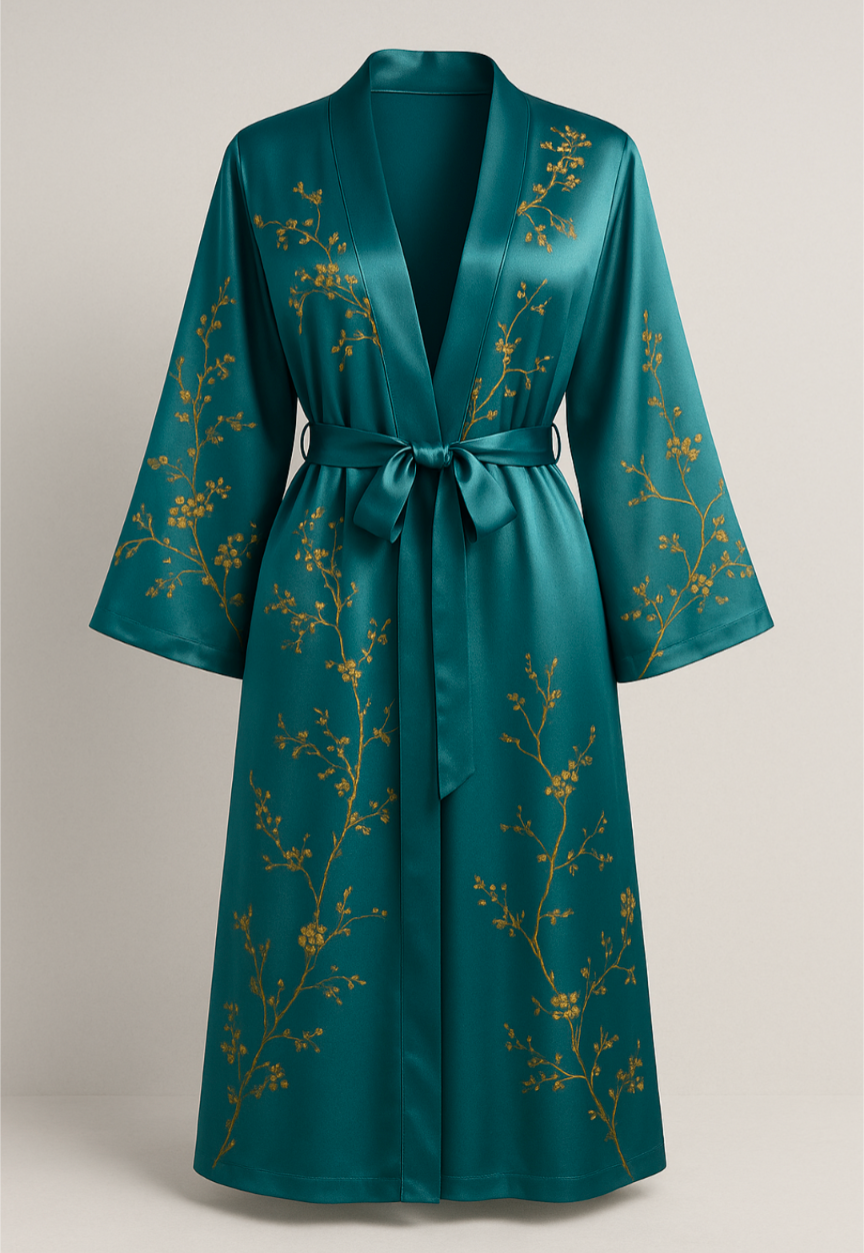 The Soft Life Set – Satin Robe & Nightgown Duo by KUSHIE