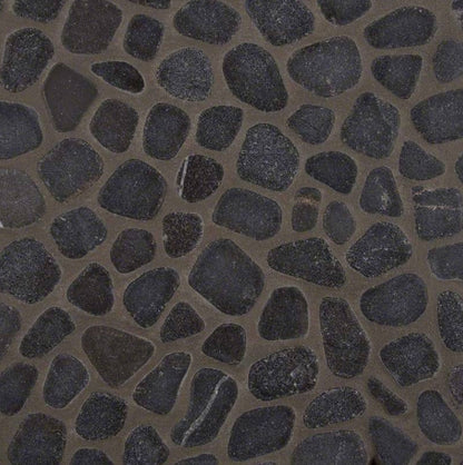 Black Marble Pebbles Tumbled Tile