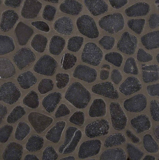 Black Marble Pebbles Tumbled Tile