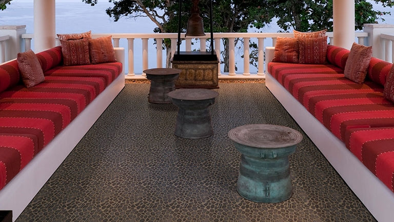 Black Marble Pebbles Tumbled Tile