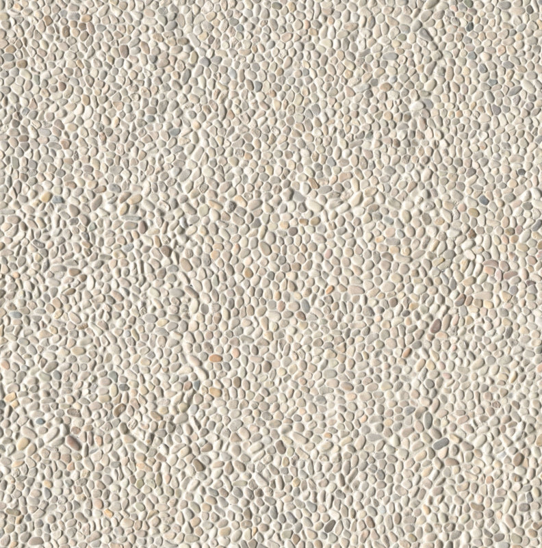 Ivory White Mini Pebble Tile