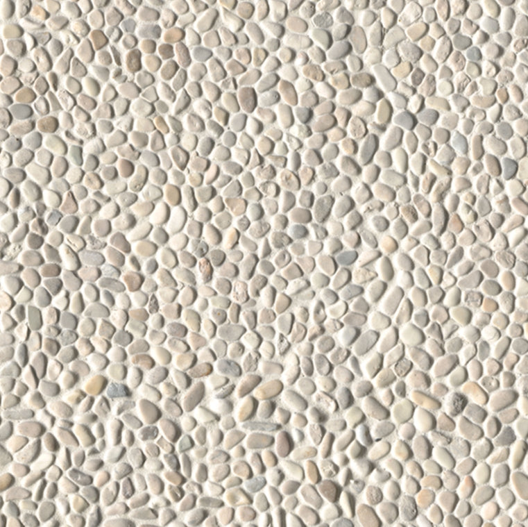 Ivory White Mini Pebble Tile