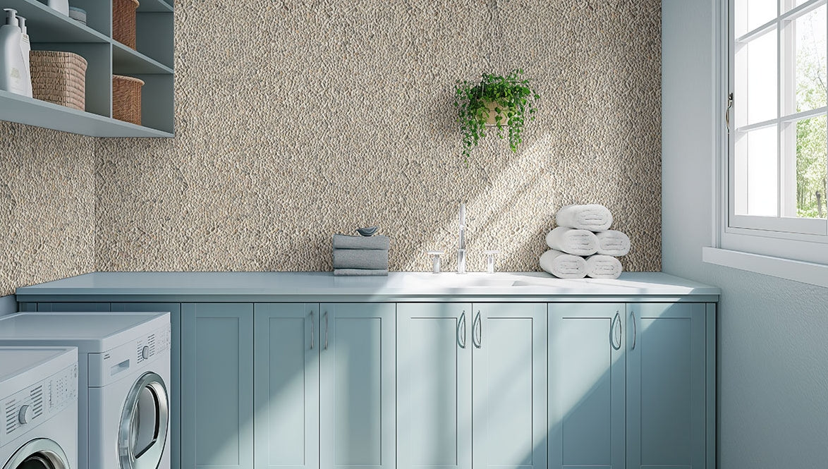 Ivory White Mini Pebble Tile