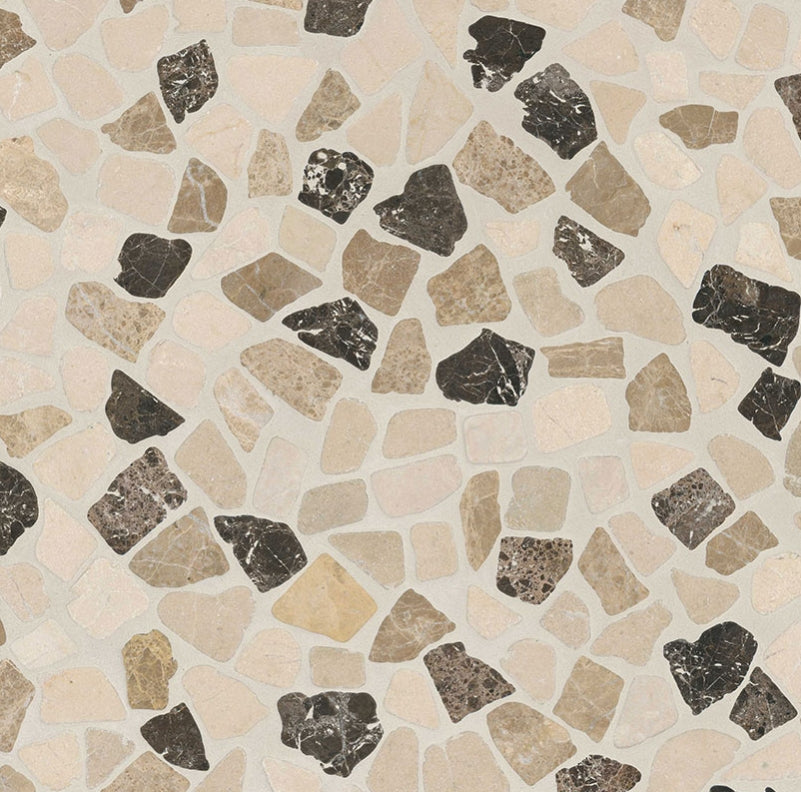 Mix Marble Pebbles Tumbled Tile