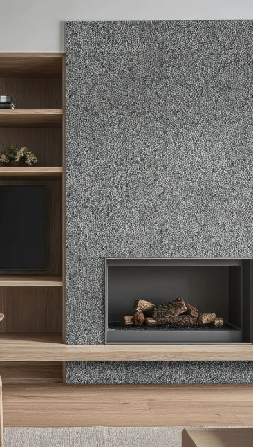 Noir Ash Mini Pebble Tile