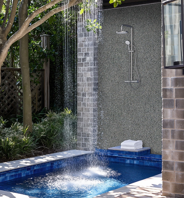 Noir Ash Mini Pebble Tile