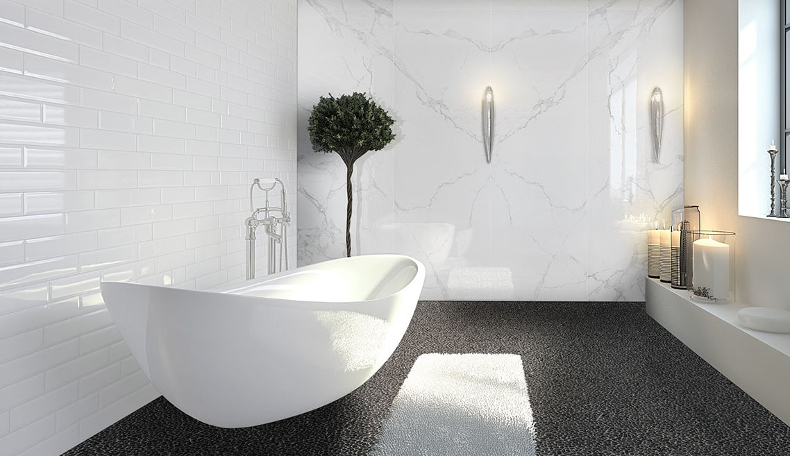 Noir Ash Mini Pebble Tile