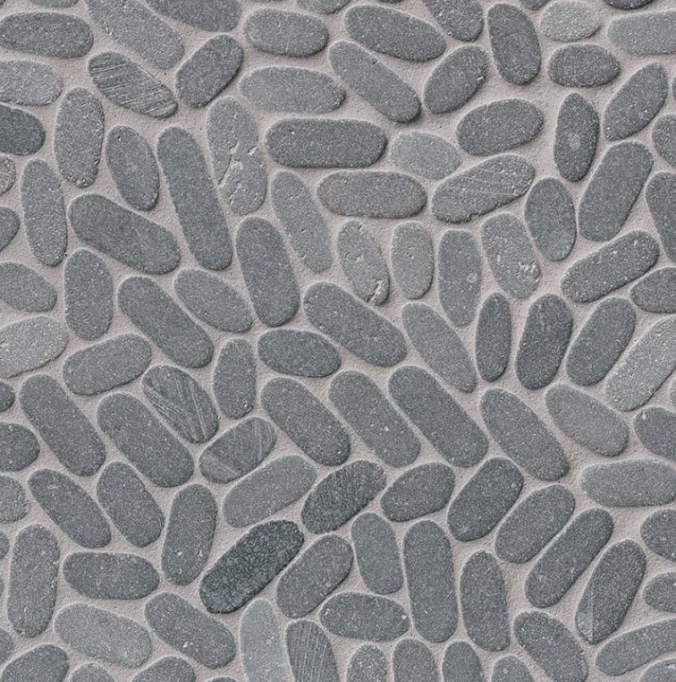 Sliced Coal Pebbles Mosaic