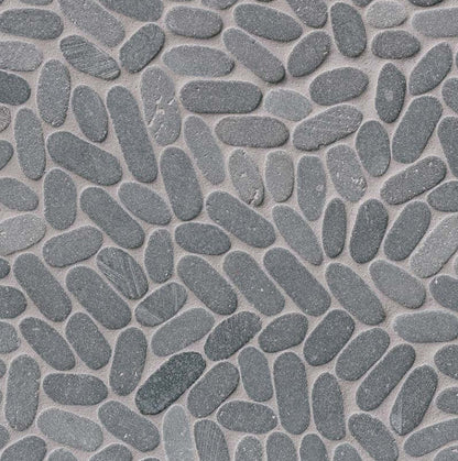 Sliced Coal Pebbles Mosaic