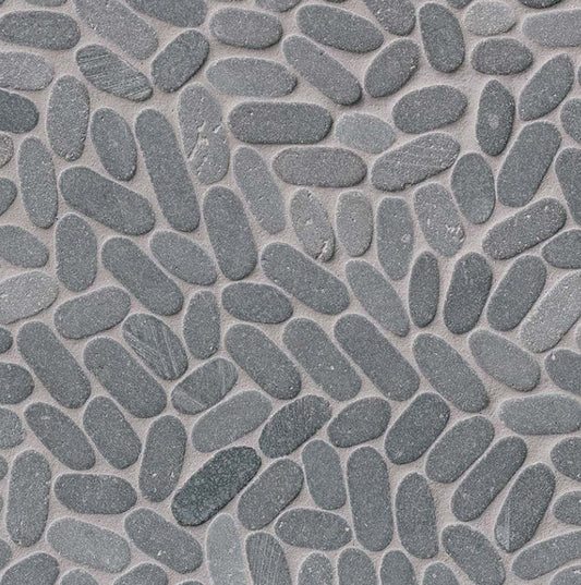 Sliced Coal Pebbles Mosaic