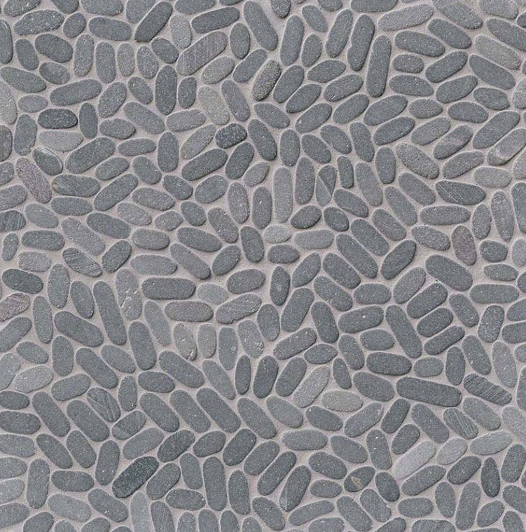 Sliced Coal Pebbles Mosaic