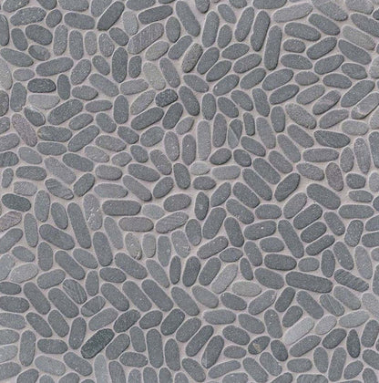 Sliced Coal Pebbles Mosaic