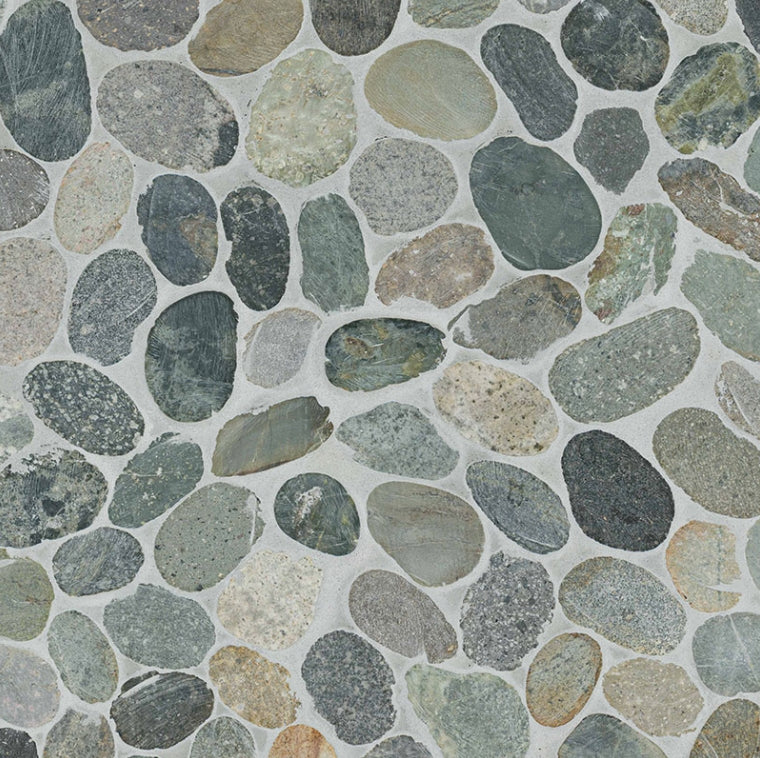 Sliced Rainforest Pebbles Mosaic