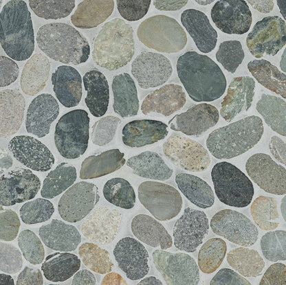 Sliced Rainforest Pebbles Mosaic