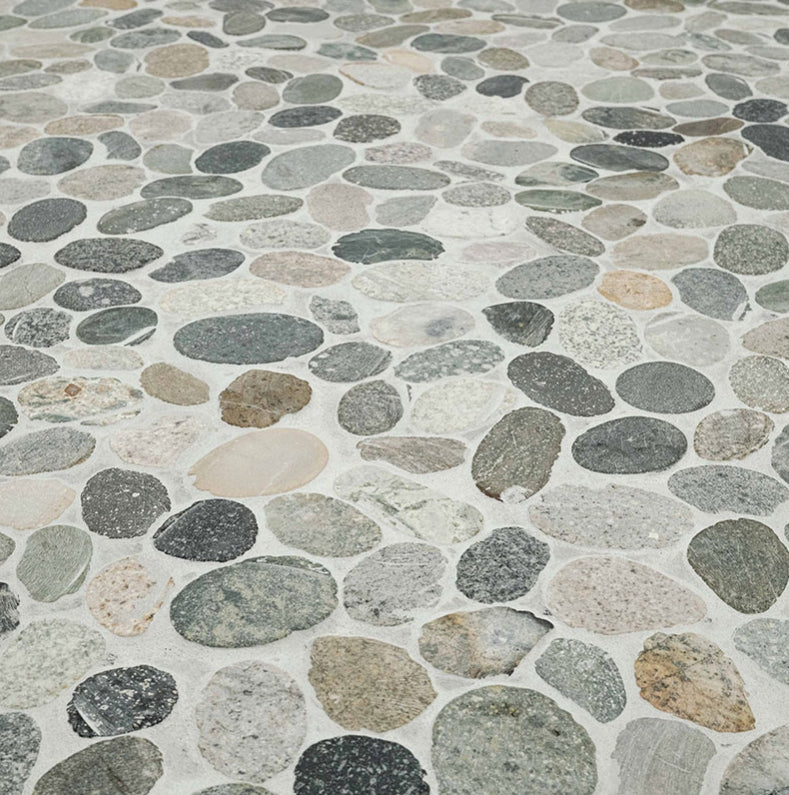 Sliced Rainforest Pebbles Mosaic