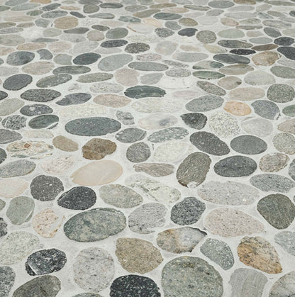 Sliced Rainforest Pebbles Mosaic