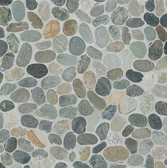 Sliced Rainforest Pebbles Mosaic