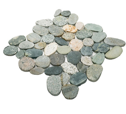 Sliced Rainforest Pebbles Mosaic