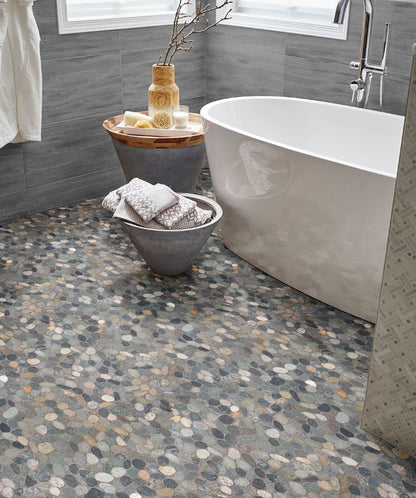 Sliced Rainforest Pebbles Mosaic