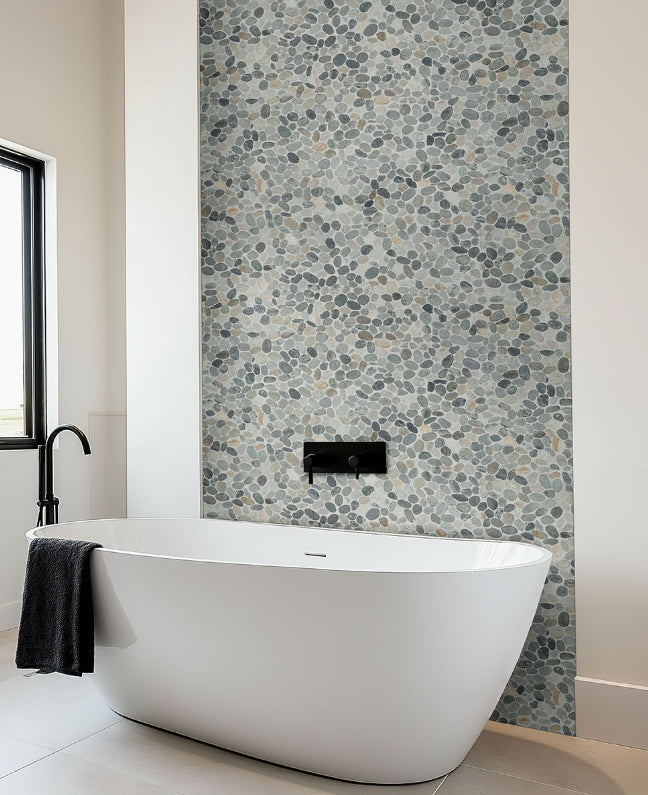 Sliced Rainforest Pebbles Mosaic