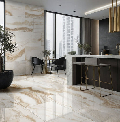Exotika Nebula Almond Porcelain Tile