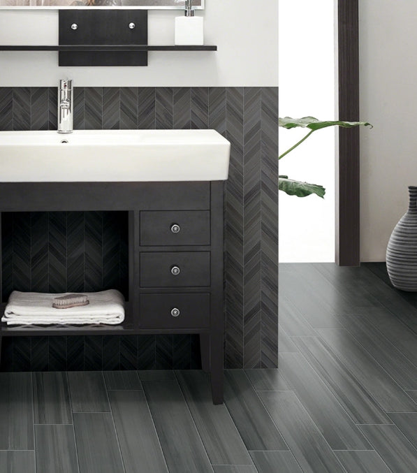 Watercolor Graphite Porcelain Tile