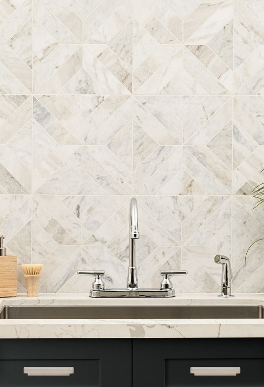 Arabescato Venato Argyle Tile