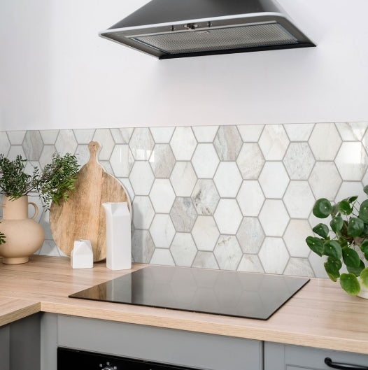 Arabescato Venato White 5" Hexagon Honed Tile