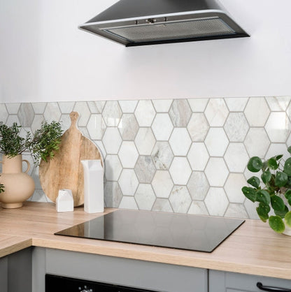 Arabescato Venato White 5" Hexagon Honed Tile