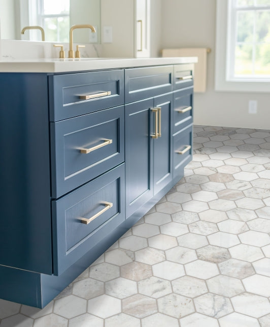 Arabescato Venato White 5" Hexagon Honed Tile