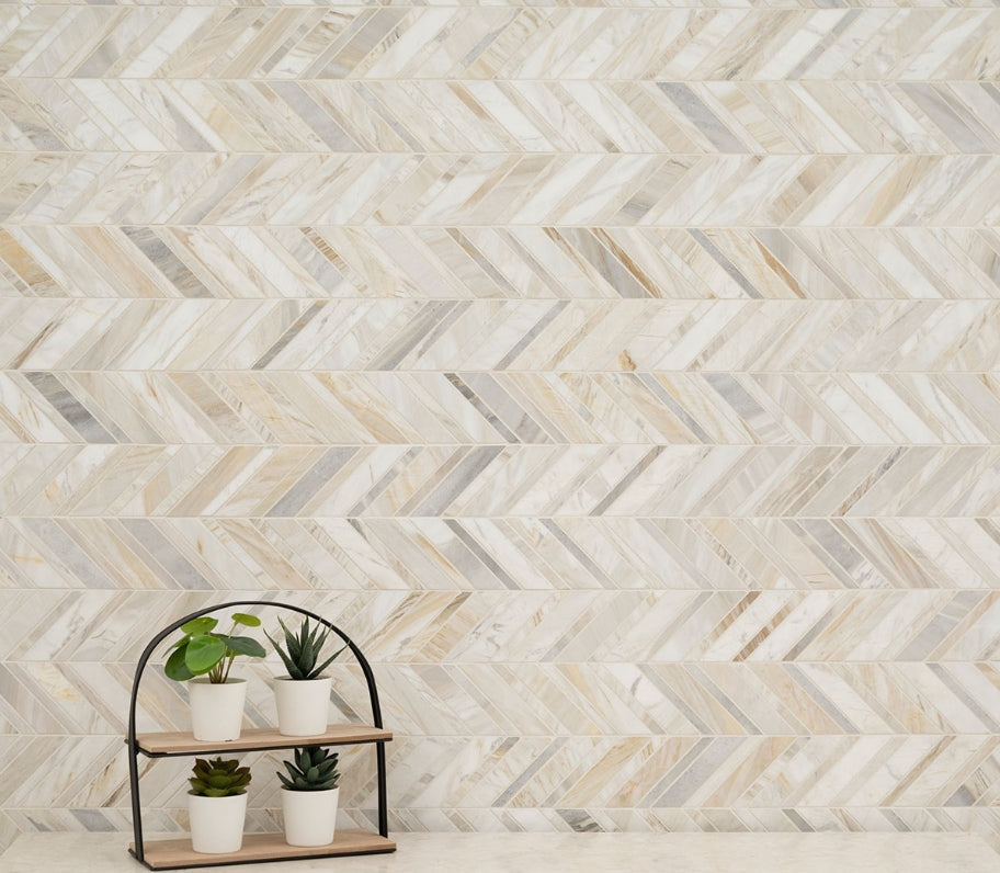 Athena Gold Chevron Pattern Honed