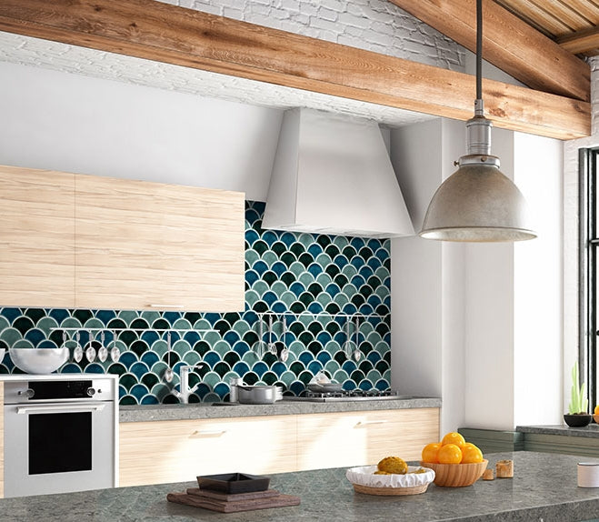 Azul Scallop Tile