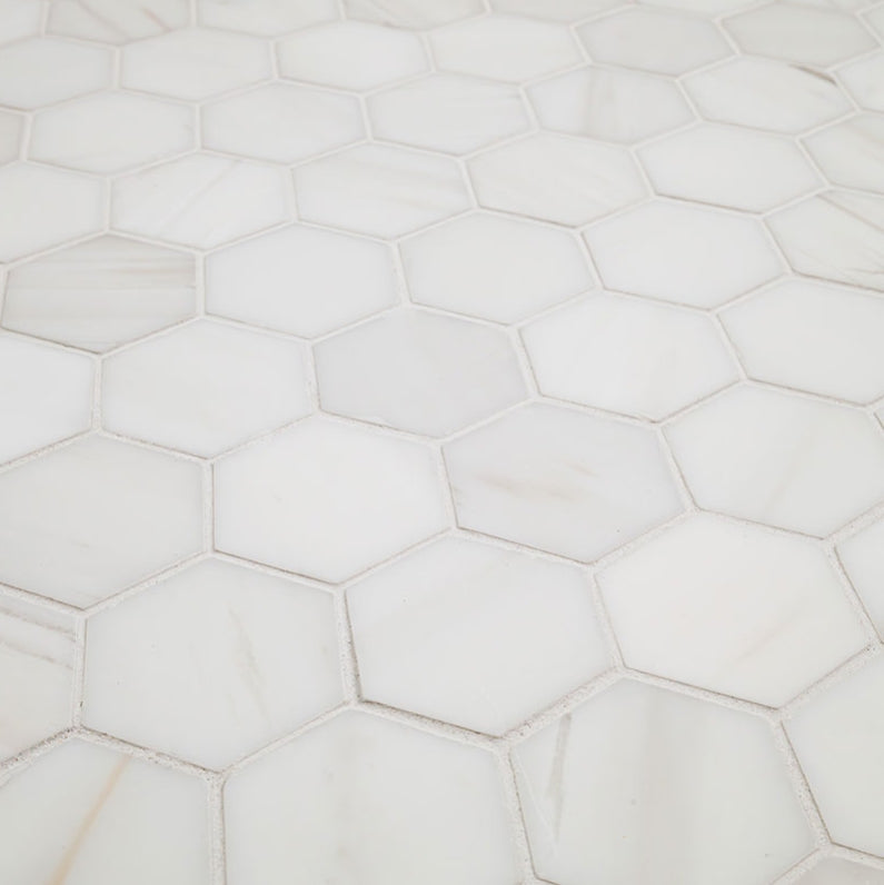 Bianco Dolomite 2” Hexagon Mosaic Tile