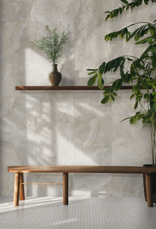 Bianco Dolomite Crema Dotty Pattern