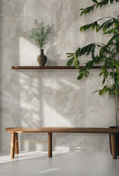 Bianco Dolomite Crema Dotty Pattern