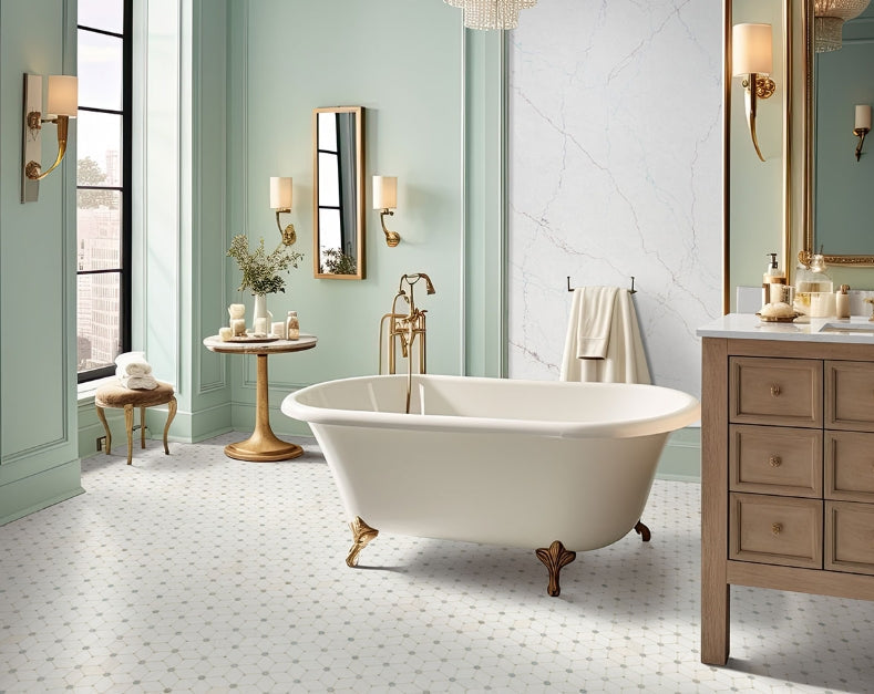 Bianco Dolomite Crema Dotty Pattern