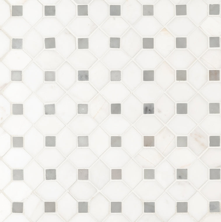 Bianco Dolomite Dotty Pattern Mosaic