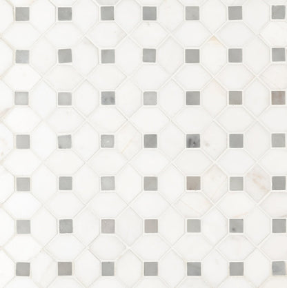 Bianco Dolomite Dotty Pattern Mosaic