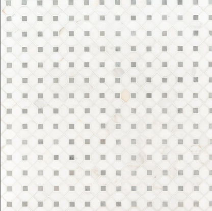 Bianco Dolomite Dotty Pattern Mosaic