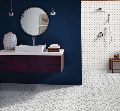 Bianco Dolomite Dotty Pattern Mosaic