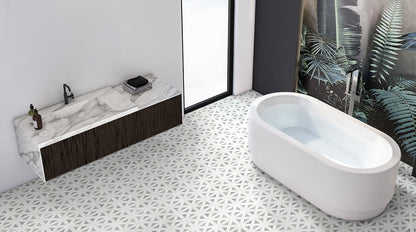 Bianco Dolomite Geometrica Tile