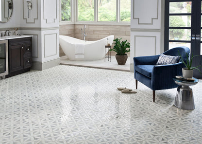Bianco Dolomite Geometrica Tile