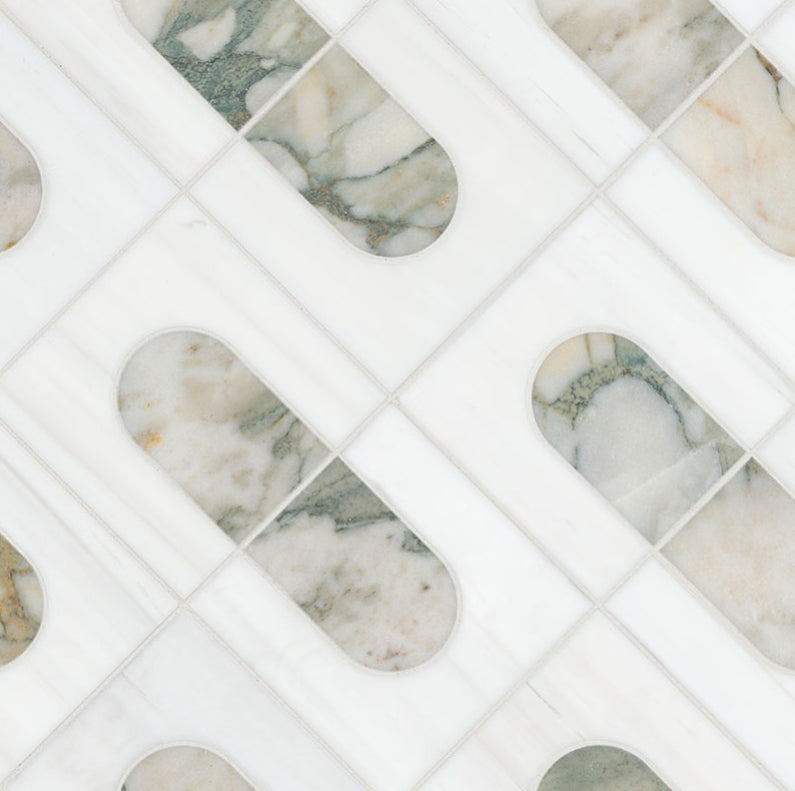 Bianco Dolomite Moderno Polished Mosaic